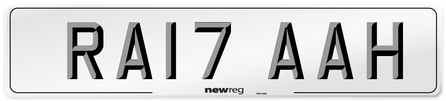 RA17 AAH Number Plate from New Reg